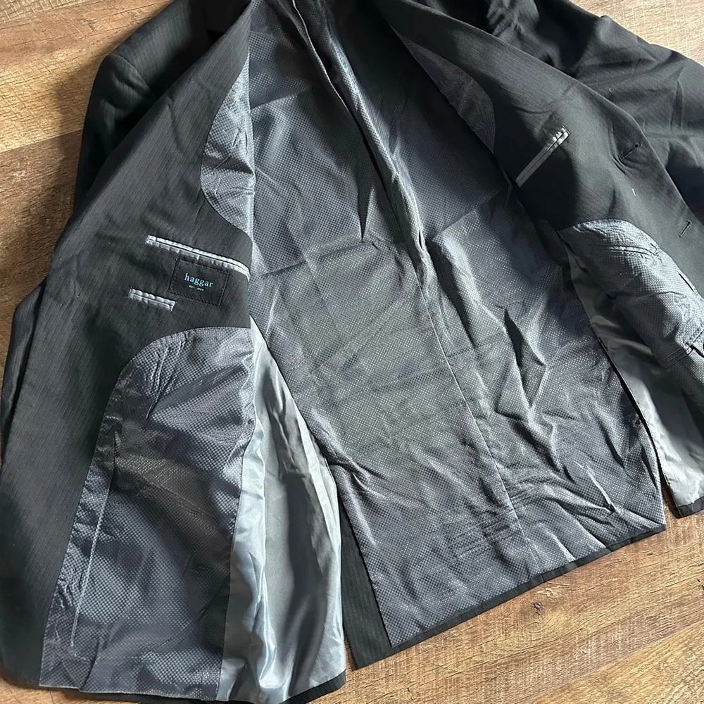 Men's Haggar Black Pinstripe Sport Coat & Blazer
